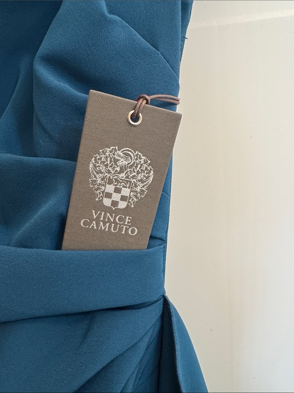 Vince Camuto Teal Draped Evening Gown - Picture 2 of 4